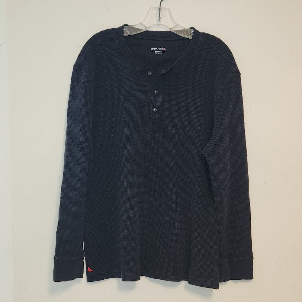 UTUCKit Black Henley Long Sleeve Shirt Size XXL Men